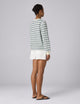 Katergo Top: Cotton Jersey, Icy Blue and Ecru Stripe x Lucy Williams