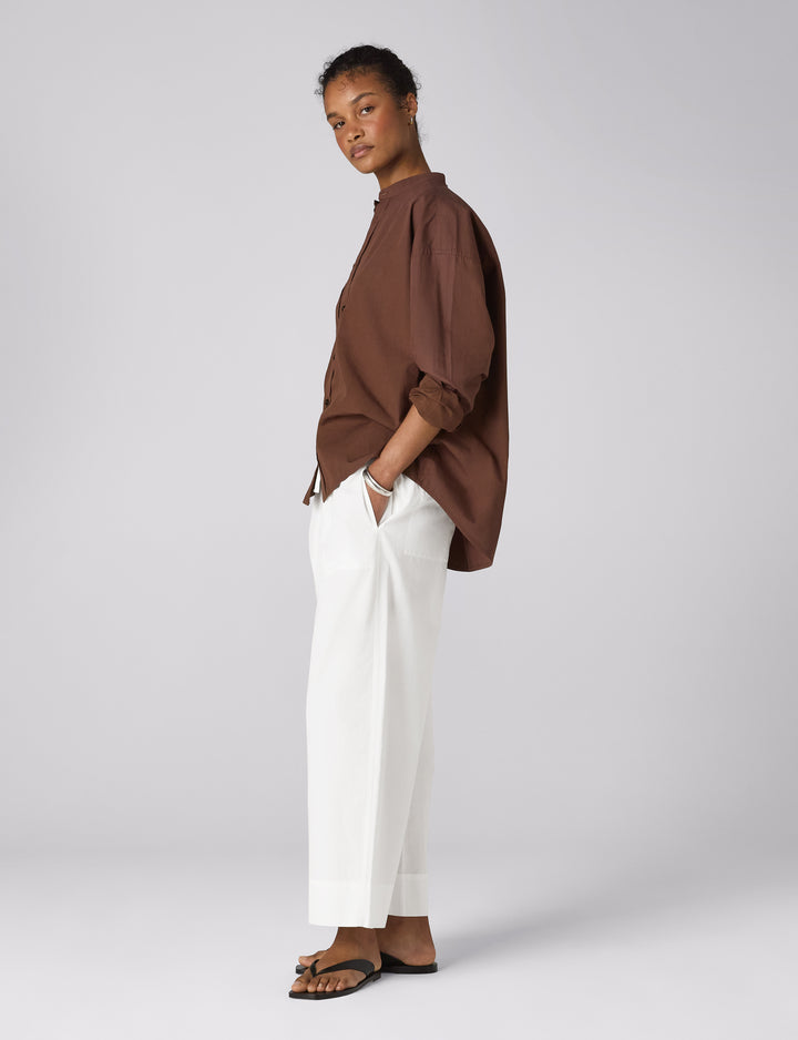 Portlligat Shirt: Fine Poplin, Mocha x Lucy Williams