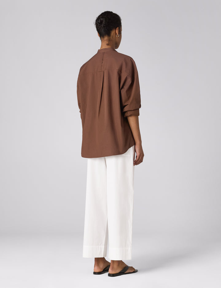 Portlligat Shirt: Fine Poplin, Mocha x Lucy Williams