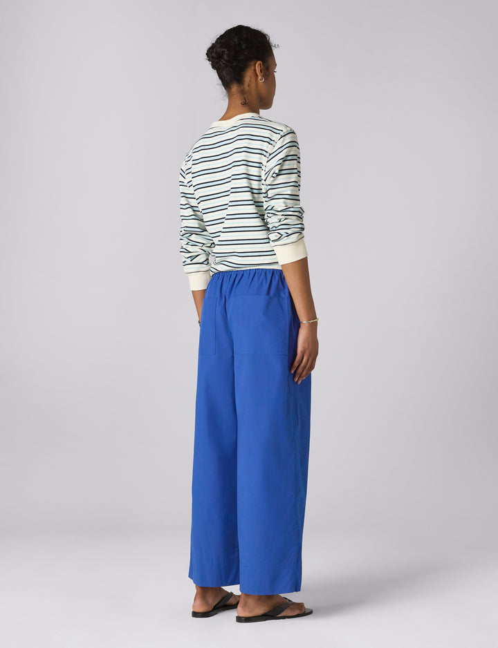 Sifnos Trousers: Fine Poplin, Cobalt Blue x Lucy Williams
