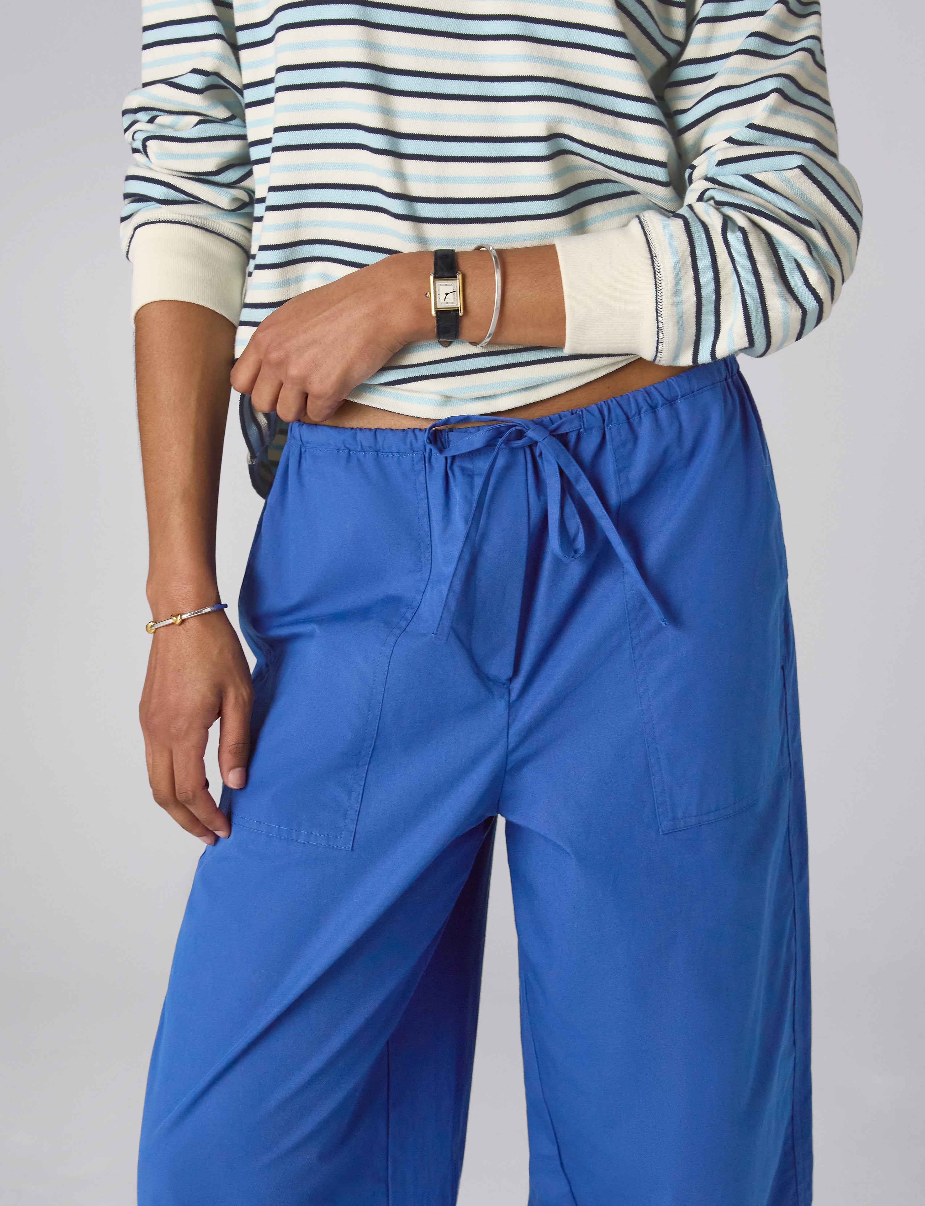 Sifnos Trousers: Fine Poplin, Cobalt Blue | Lucy Williams – With