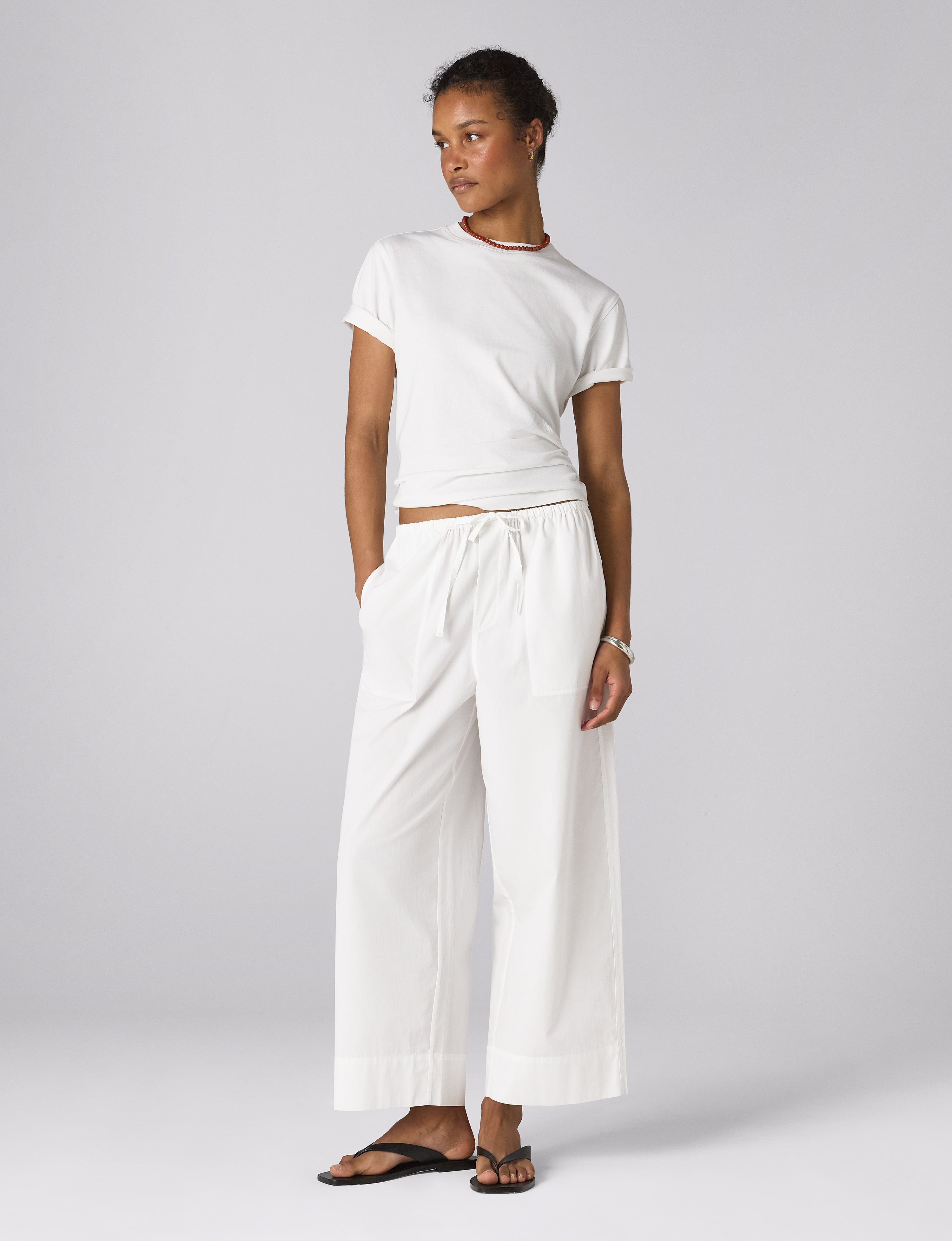 Sifnos Trousers: Fine Poplin, White | Lucy Williams – With Nothing