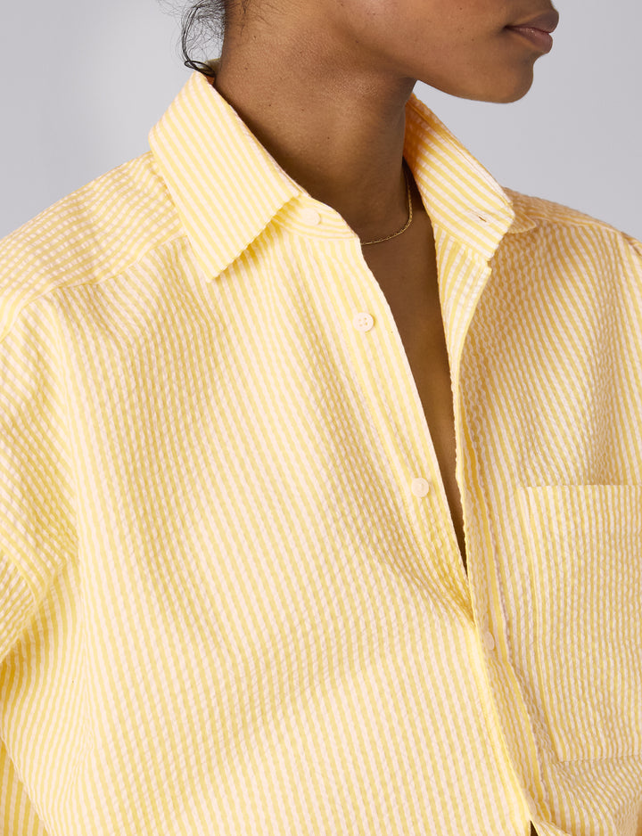 The Set: Seersucker, Yellow Stripe Shirt & Boxer Shorts