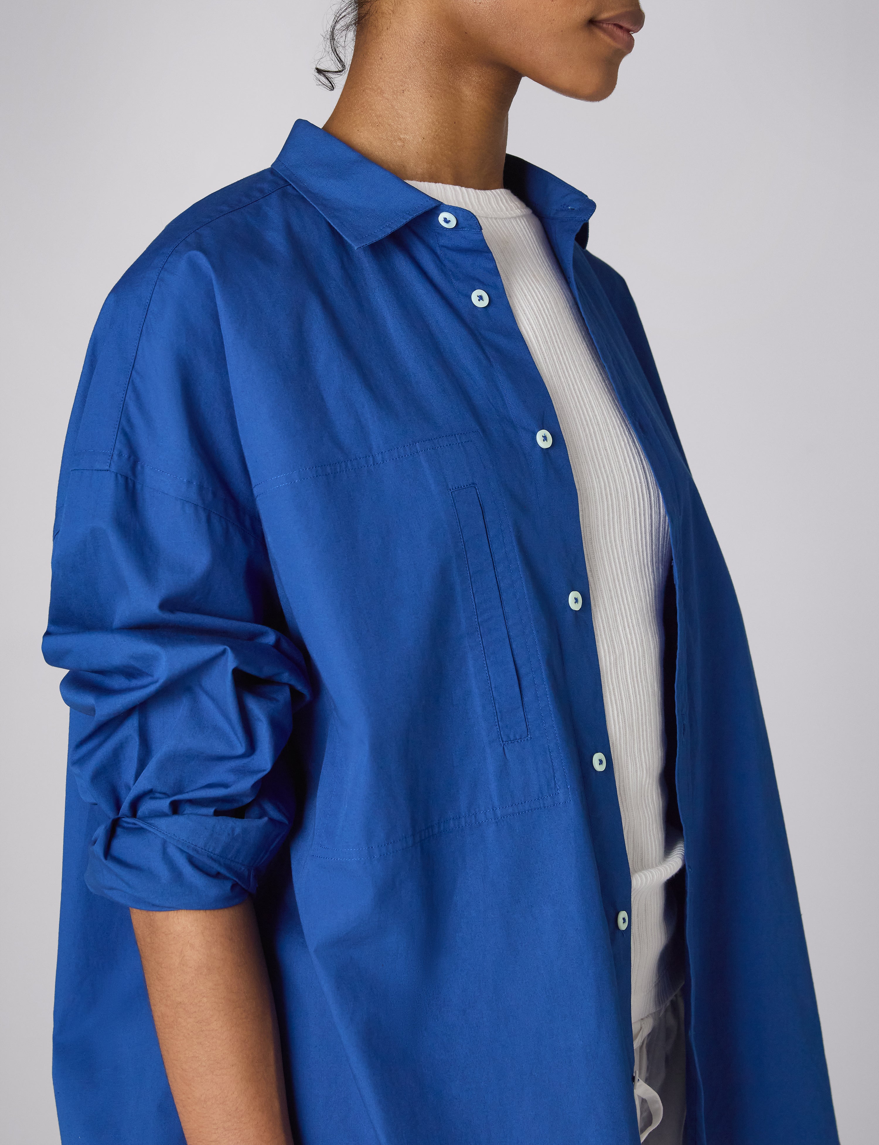Sóller Shirt: Fine Poplin, Cobalt Blue | Lucy Williams – With