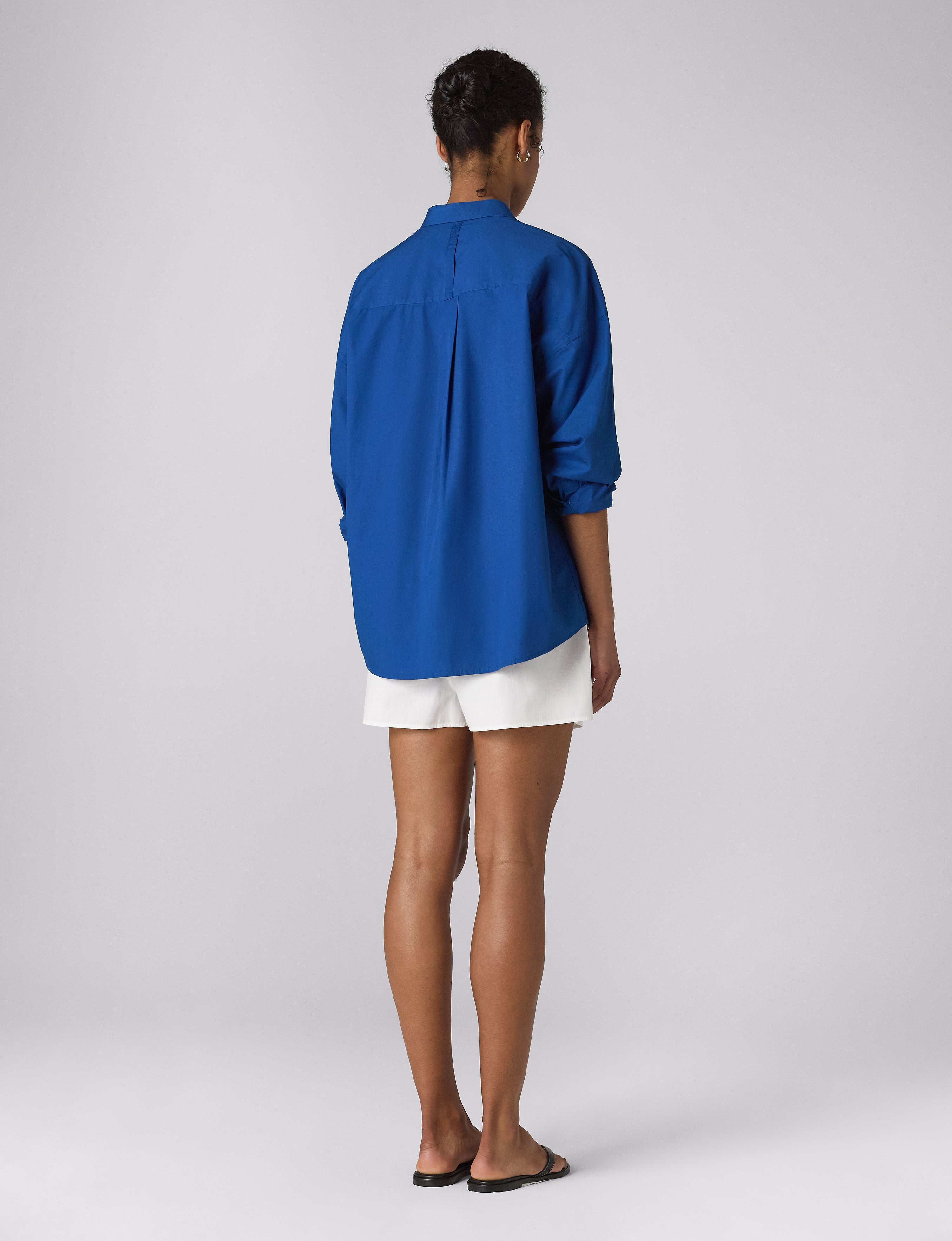 Sóller Shirt: Fine Poplin, Cobalt Blue | Lucy Williams – With