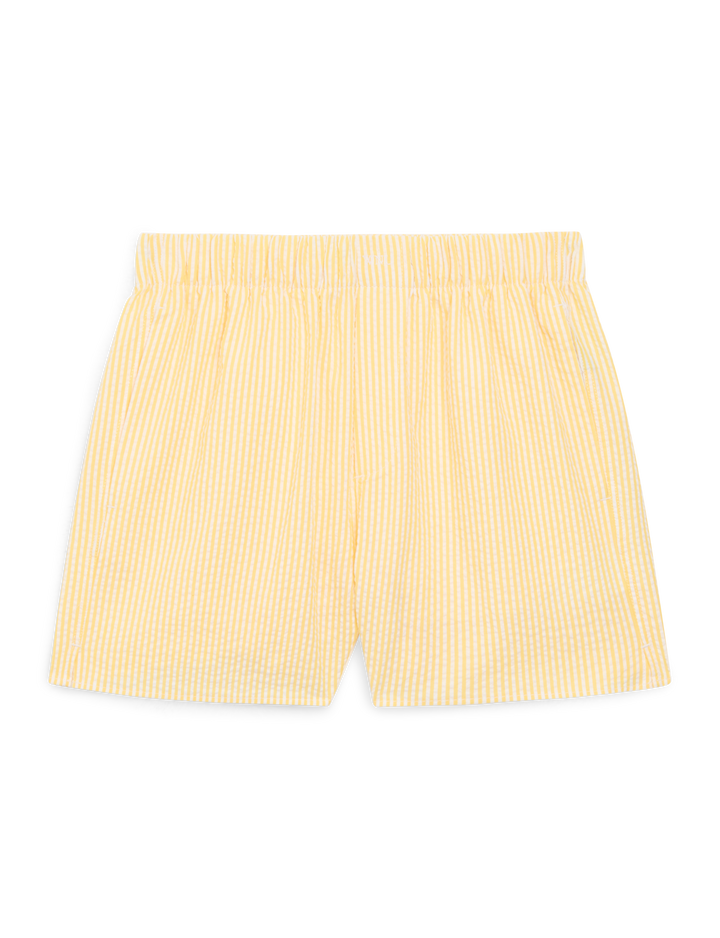 The Set: Seersucker, Yellow Stripe Shirt & Boxer Shorts