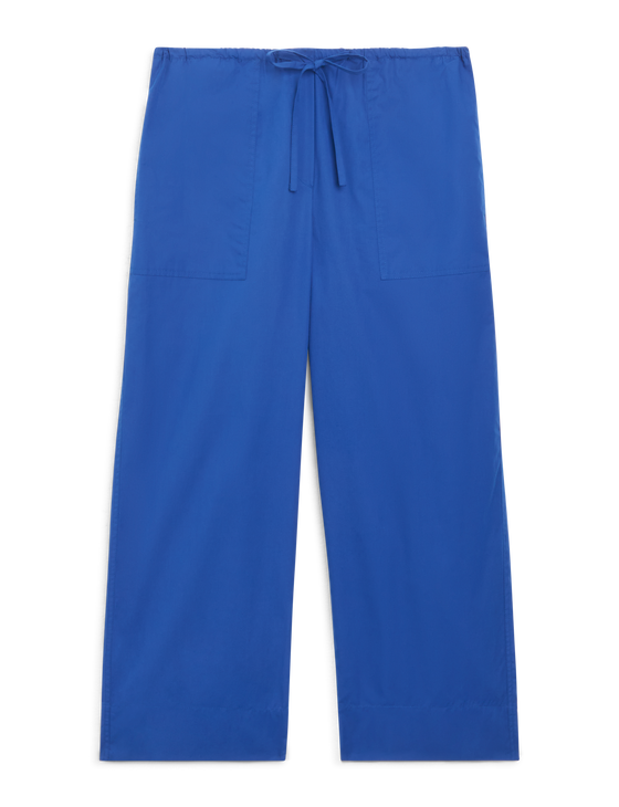 Sifnos Trousers: Fine Poplin, Cobalt Blue x Lucy Williams