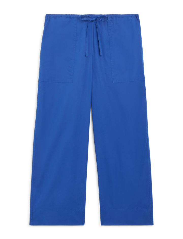 Sifnos Trousers: Fine Poplin, Cobalt Blue x Lucy Williams