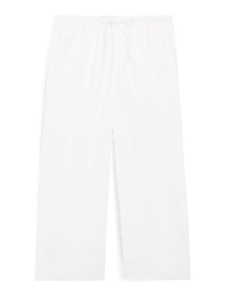 Sifnos Trousers: Fine Poplin, White x Lucy Williams
