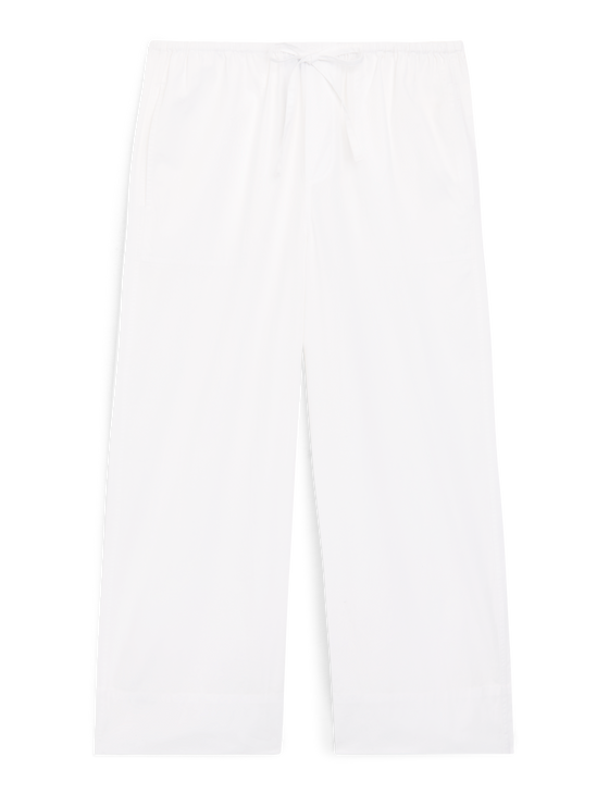 Sifnos Trousers: Fine Poplin, White x Lucy Williams