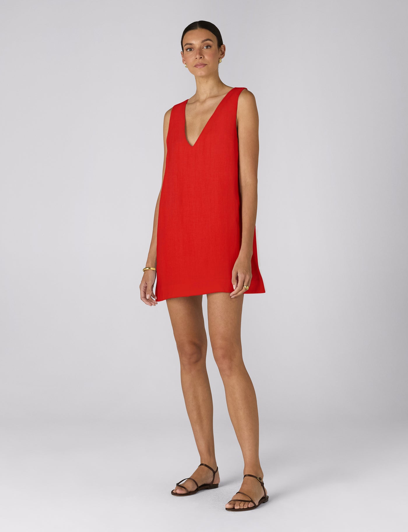 Sloane Dress: Linen, Red – With Nothing Underneath