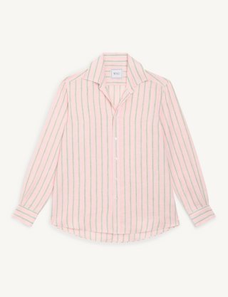 The Set: Linen Pink and Green Stripe Shirt & Boxer