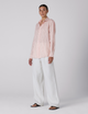 The Boyfriend: Linen, Pink and Green Stripe