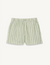 The Boxer: Linen, Green and Pink Stripe