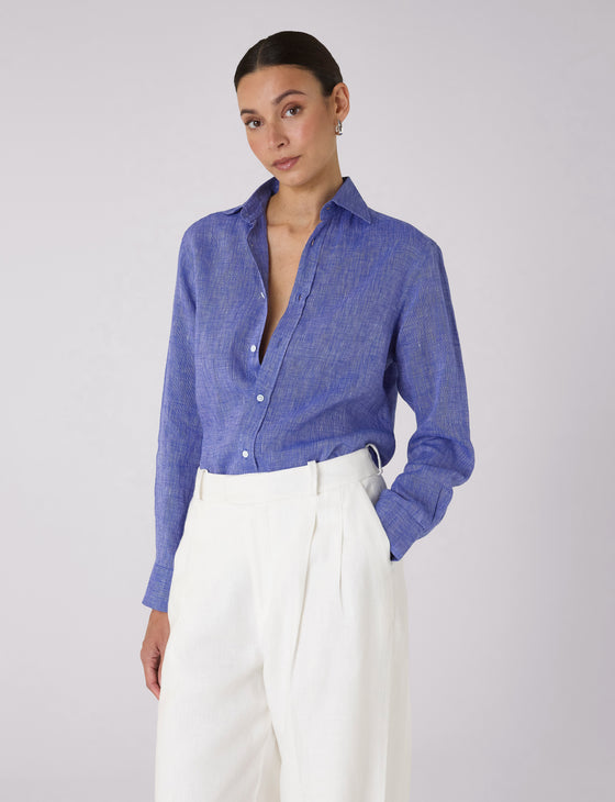 The Boyfriend: Linen, Lapis Blue