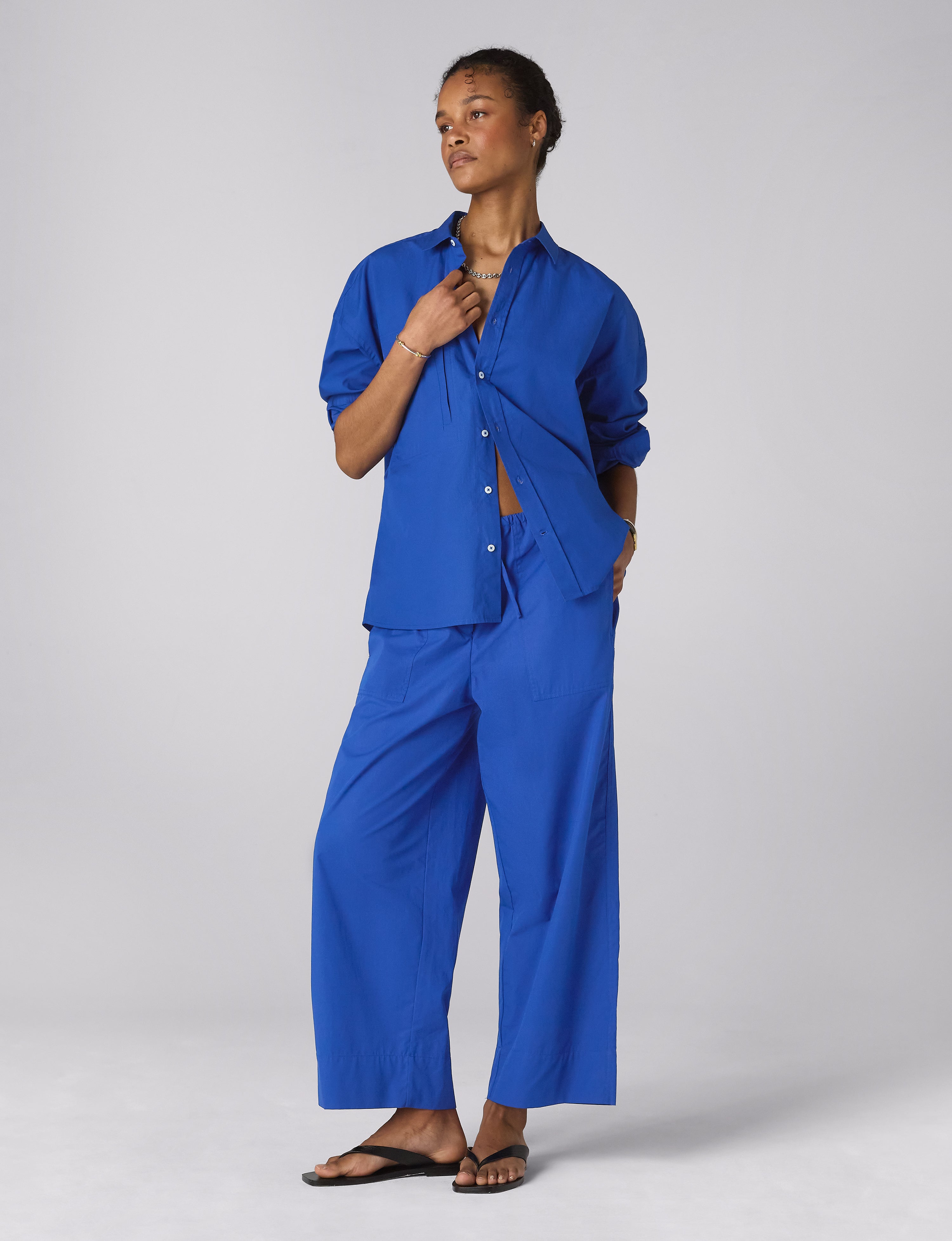 Sóller Shirt: Fine Poplin, Cobalt Blue | Lucy Williams – With