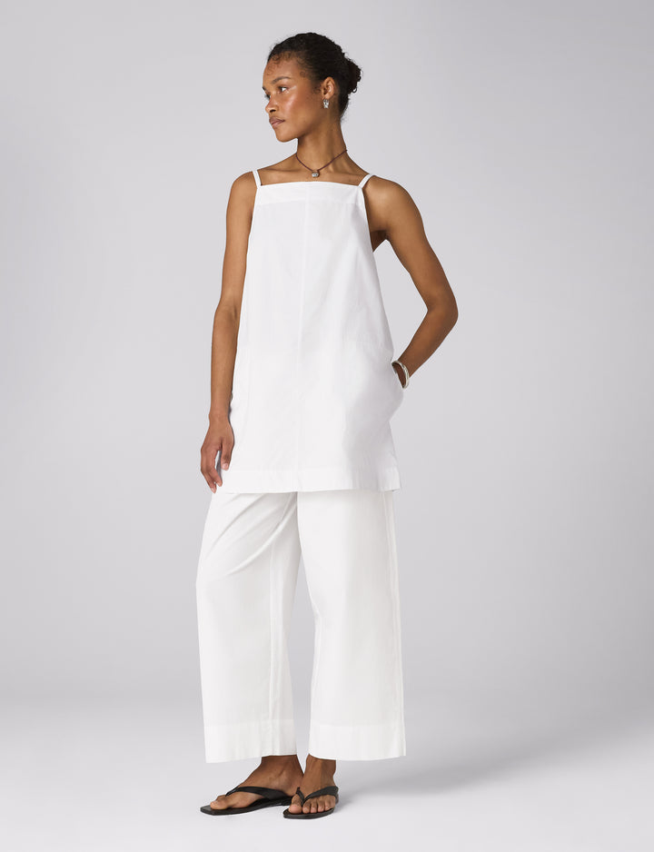 Sifnos Trousers: Fine Poplin, White x Lucy Williams
