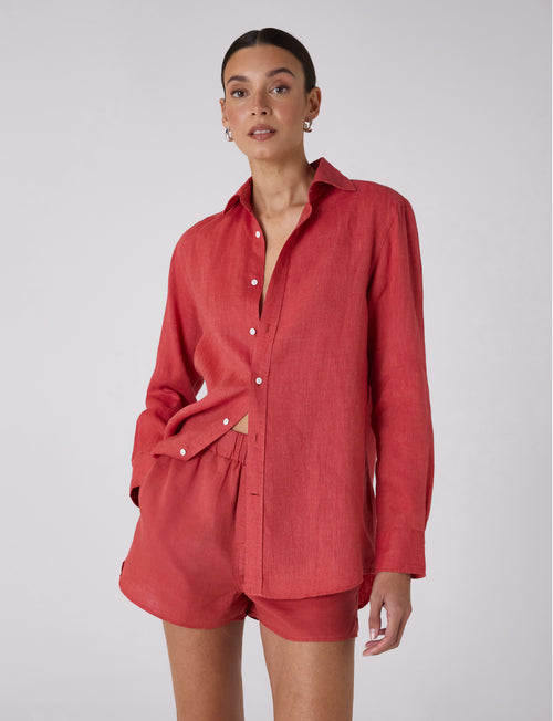The Boxer: Linen, Cardinal Red