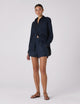 The Boxer: Linen, Navy Blue