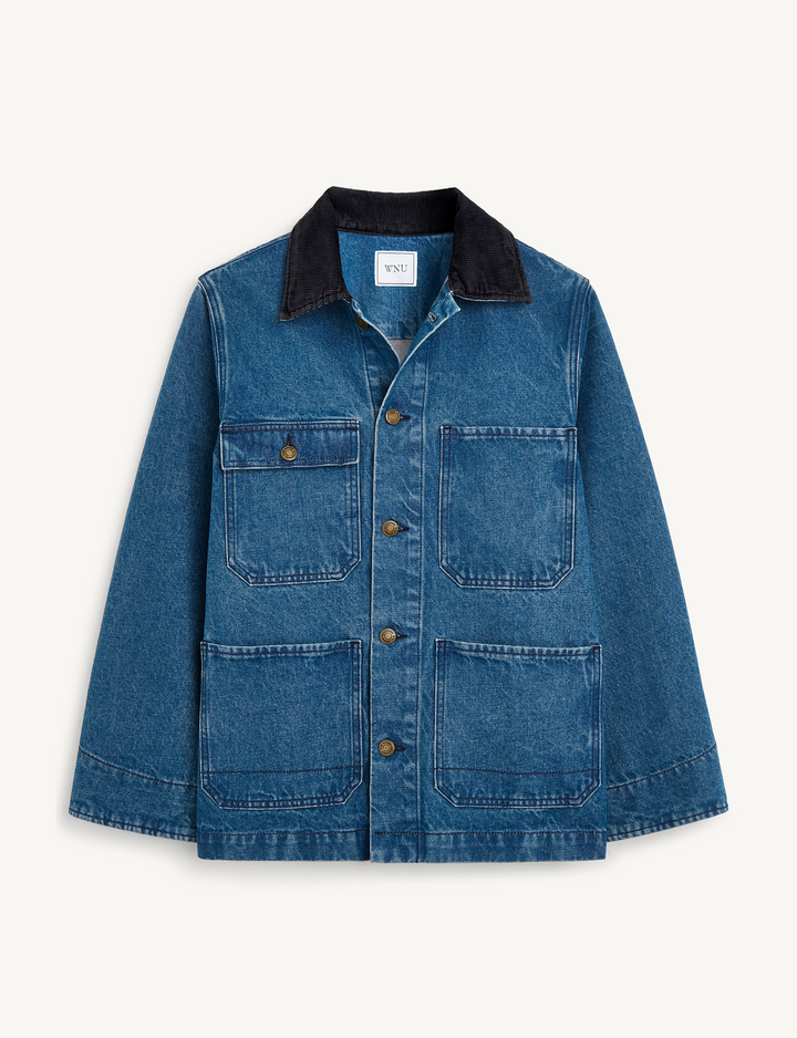 Delon Chore Jacket: Denim, Mid Blue – With Nothing Underneath