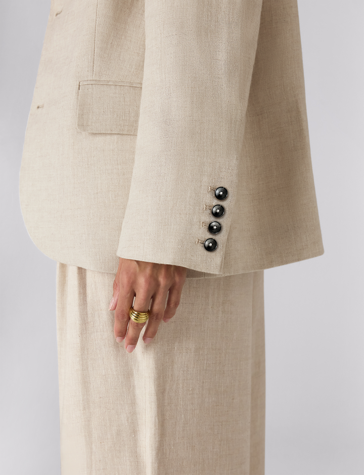 Hutton Blazer: Linen, Oatmeal