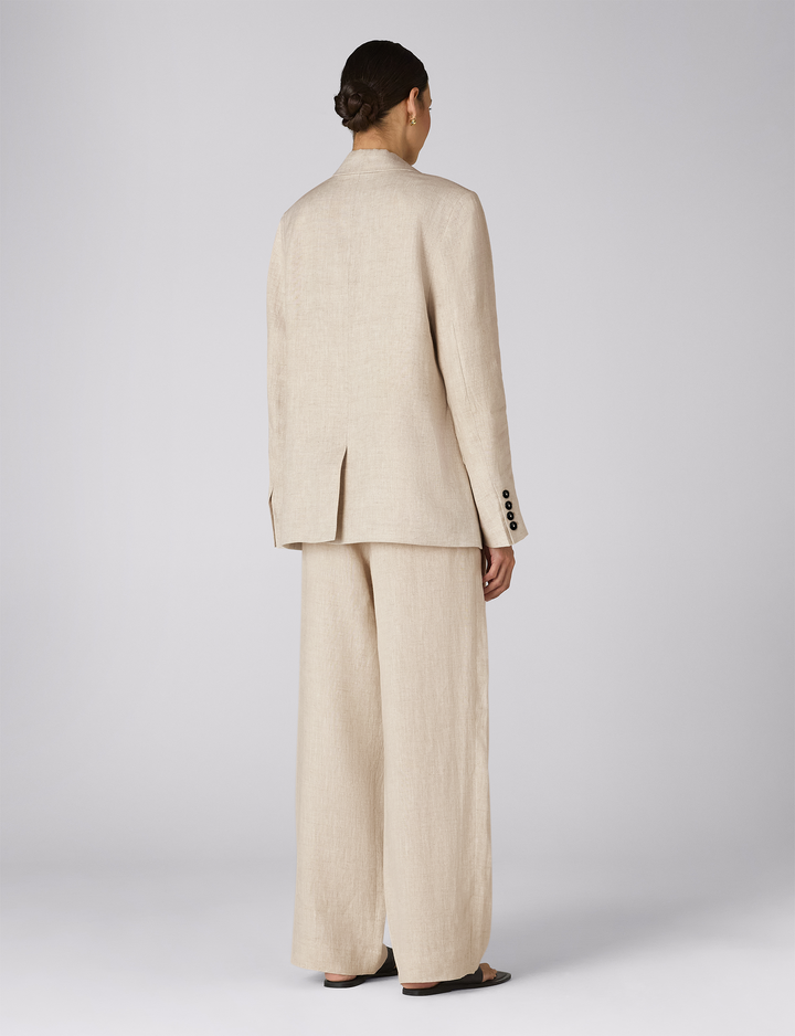 Hutton Blazer: Linen, Oatmeal