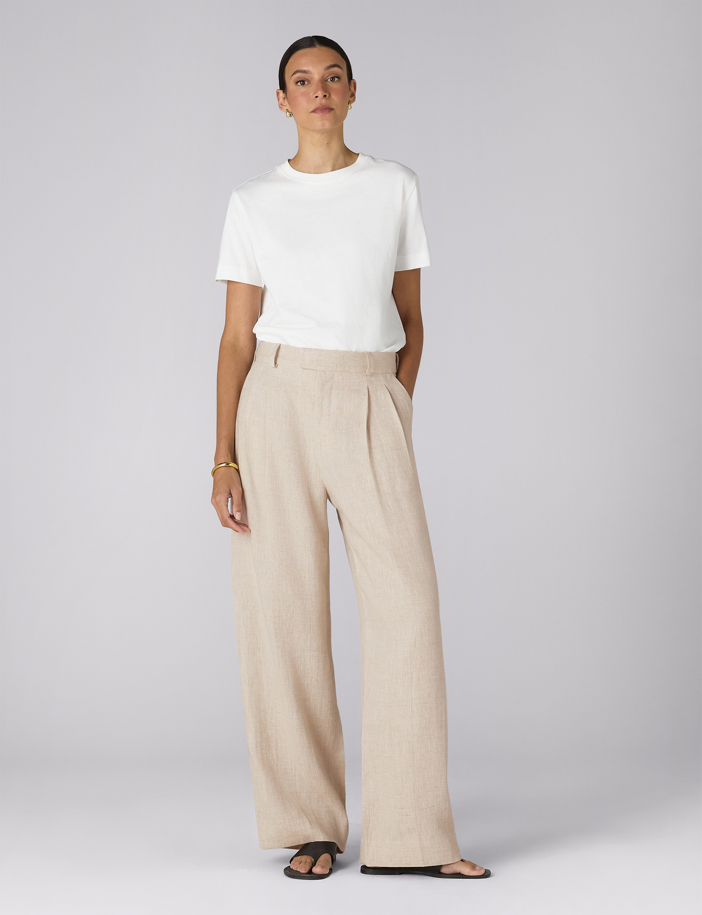 Rampling Trouser: Linen, Oatmeal
