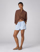 Ceiriad Shorts: Fine Poplin, Icy Blue x Lucy Williams