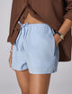 Ceiriad Shorts: Fine Poplin, Icy Blue x Lucy Williams
