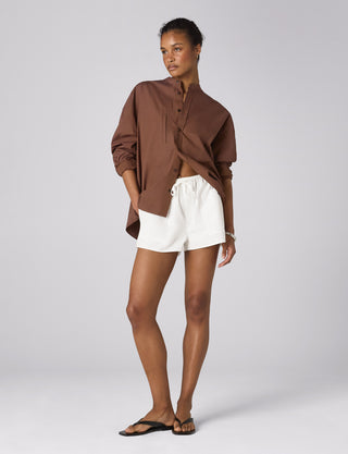 Ceiriad Shorts: Fine Poplin, White x Lucy Williams