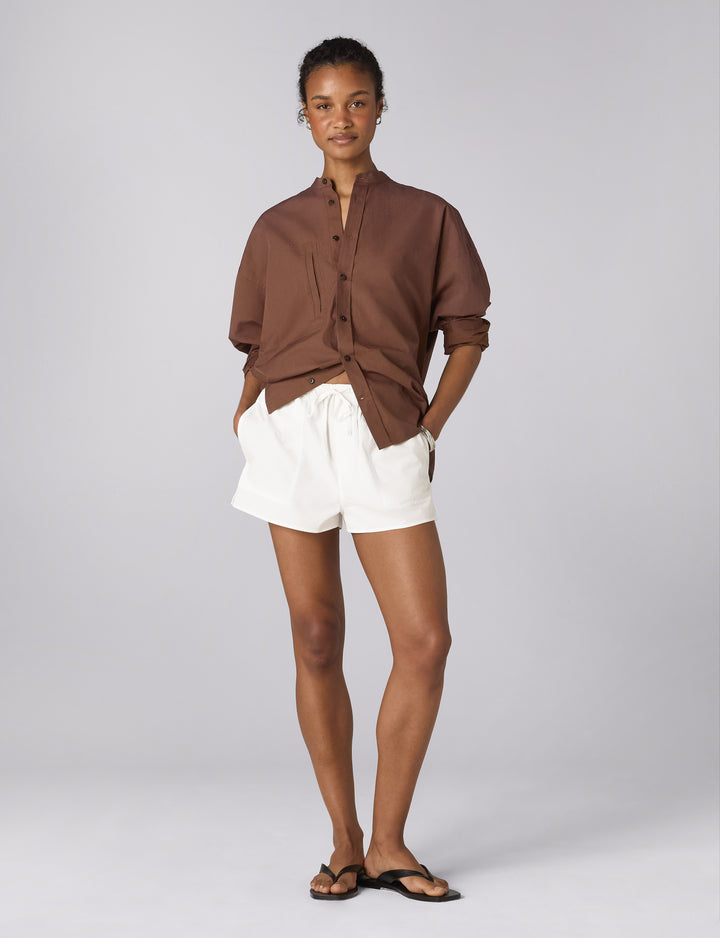 Ceiriad Shorts: Fine Poplin, White x Lucy Williams