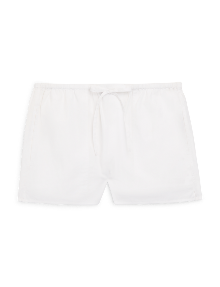 Ceiriad Shorts: Fine Poplin, White x Lucy Williams