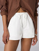 Ceiriad Shorts: Fine Poplin, White x Lucy Williams