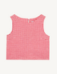 Jackie Top: Linen, Post Box Red Gingham