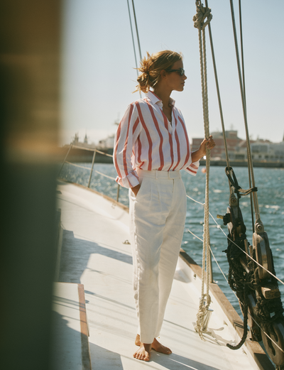 Christy Trouser: Linen, Ivory