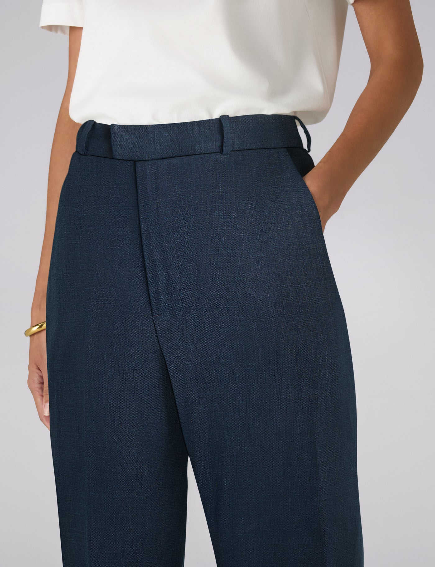 navy cigarette trousers Regent Cigarette Trouser: Linen, Navy Blue