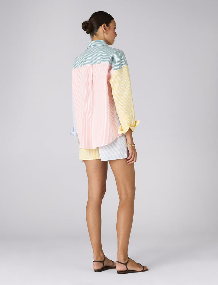 The Set: Seersucker, Multi Patchwork Shirt & Boxer Shorts