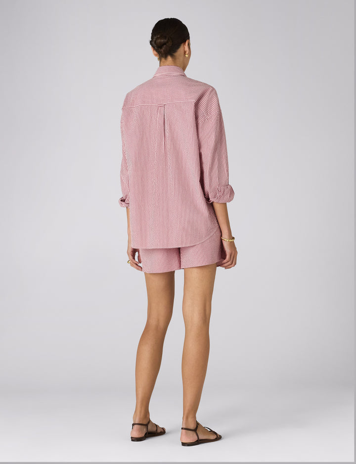 The Set: Seersucker, Pink and Berry Stripe Shirt & Boxer Shorts