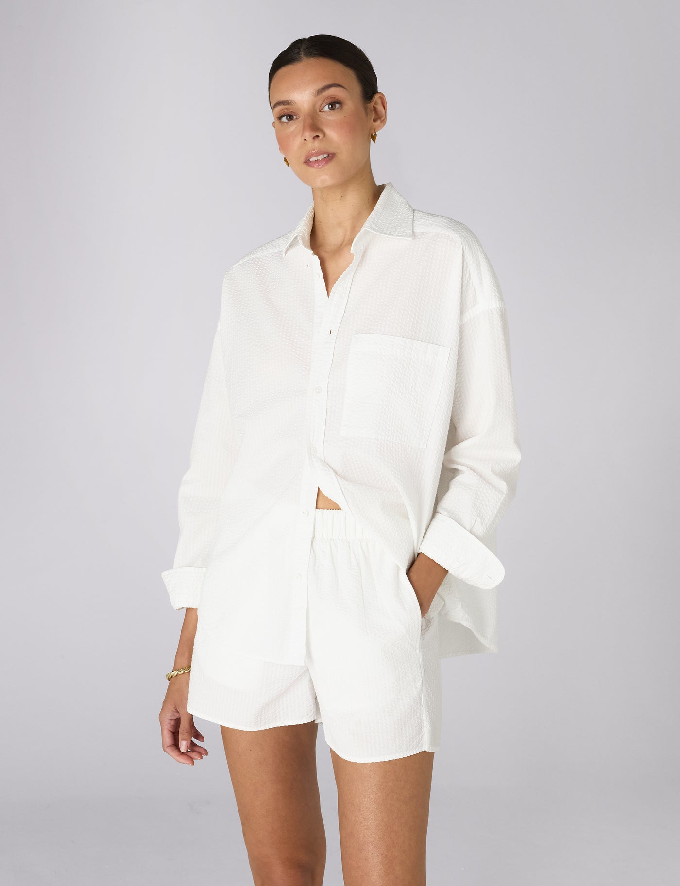 The Boxer: Seersucker, White