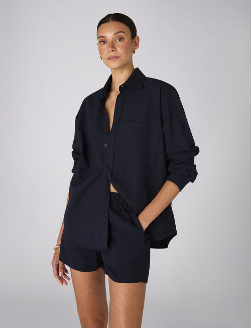 The Weekend: Seersucker, Navy