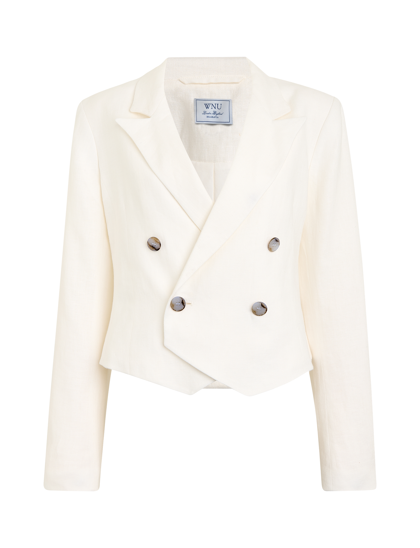 Belgravia Cropped Blazer: Linen, Ivory