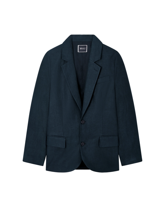 Hutton Blazer: Linen, Navy Blue
