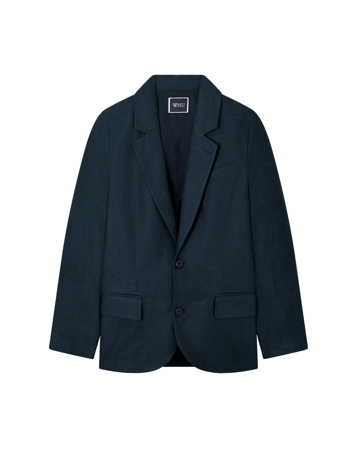 Hutton Blazer: Linen, Navy Blue