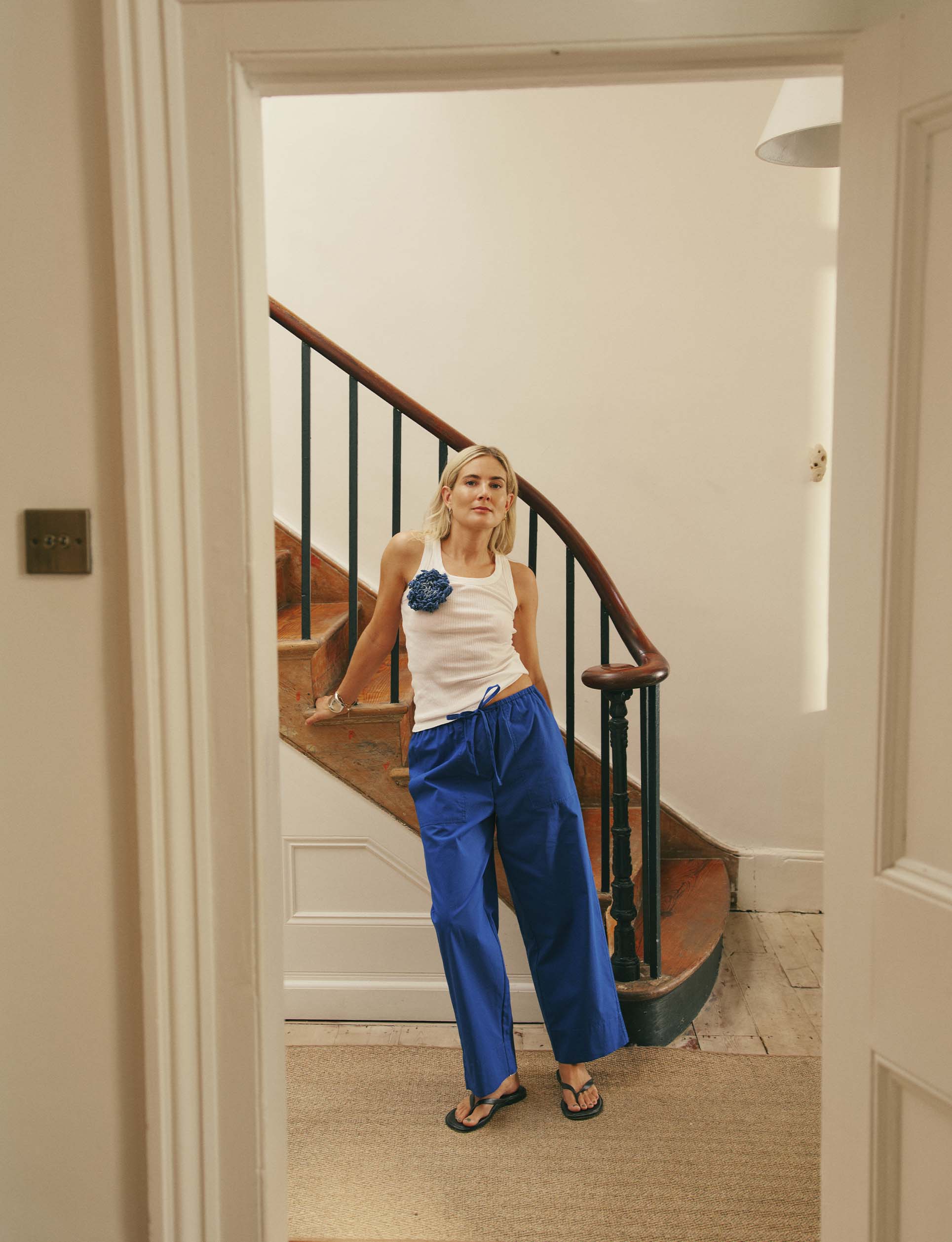 Sifnos Trousers: Fine Poplin, Cobalt Blue | Lucy Williams – With