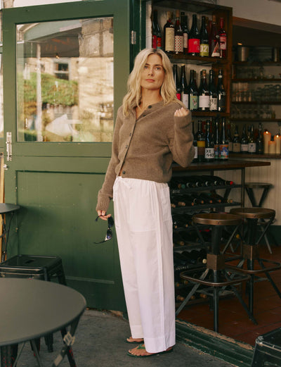 Sifnos Trousers: Fine Poplin, White x Lucy Williams