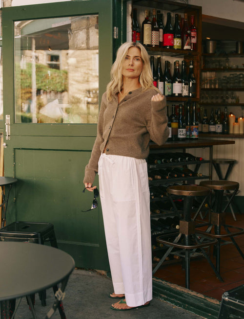 Sifnos Trousers: Fine Poplin, White x Lucy Williams