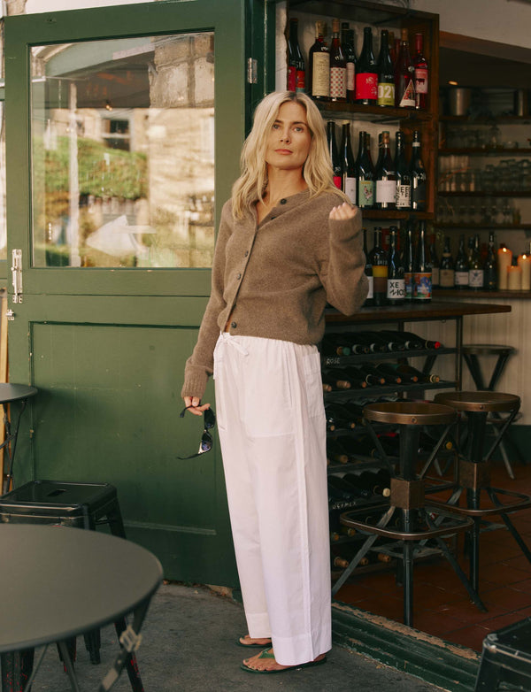 Sifnos Trousers: Fine Poplin, White x Lucy Williams