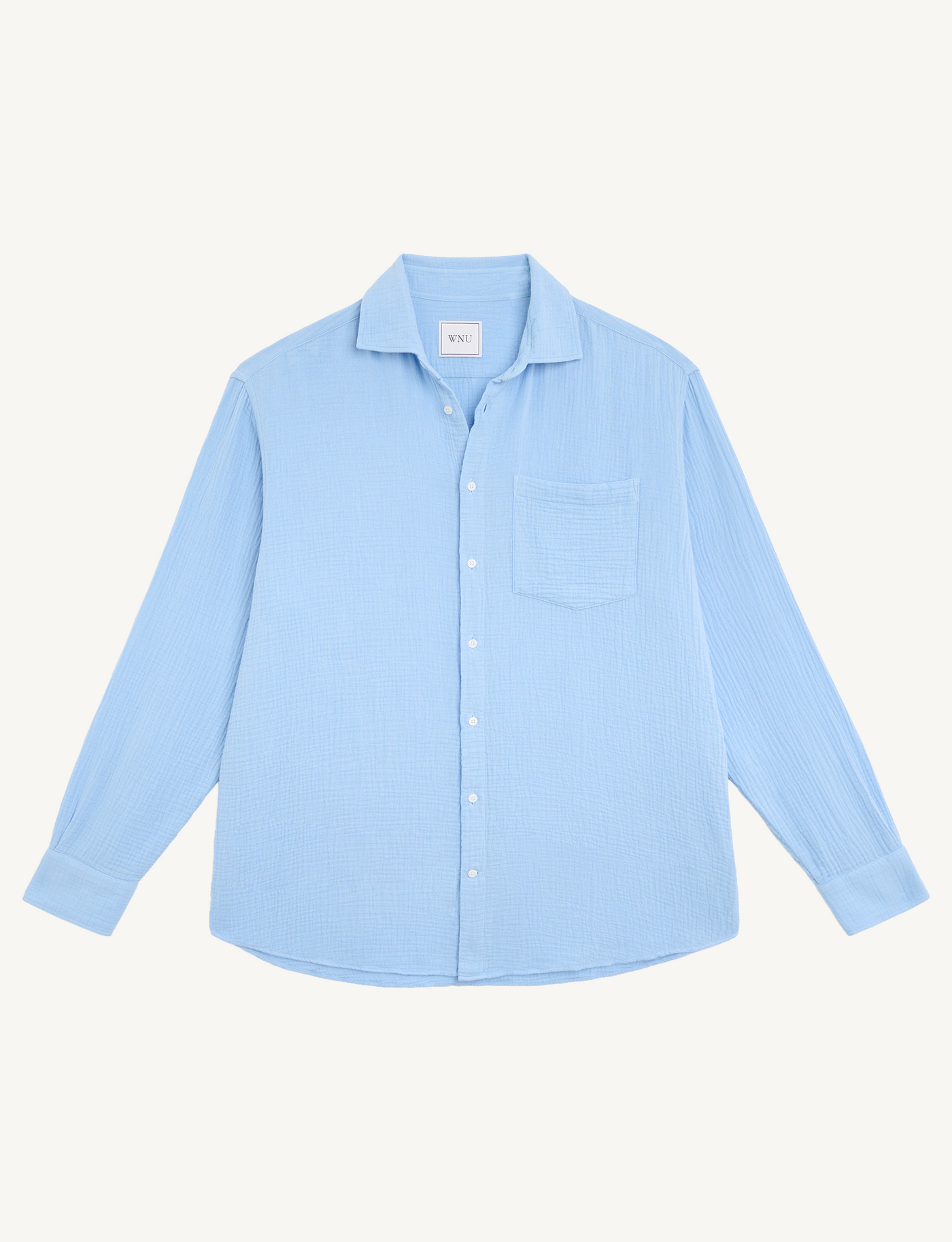 The Oversized: Cheesecloth, Cloud Blue – With Nothing Underneath