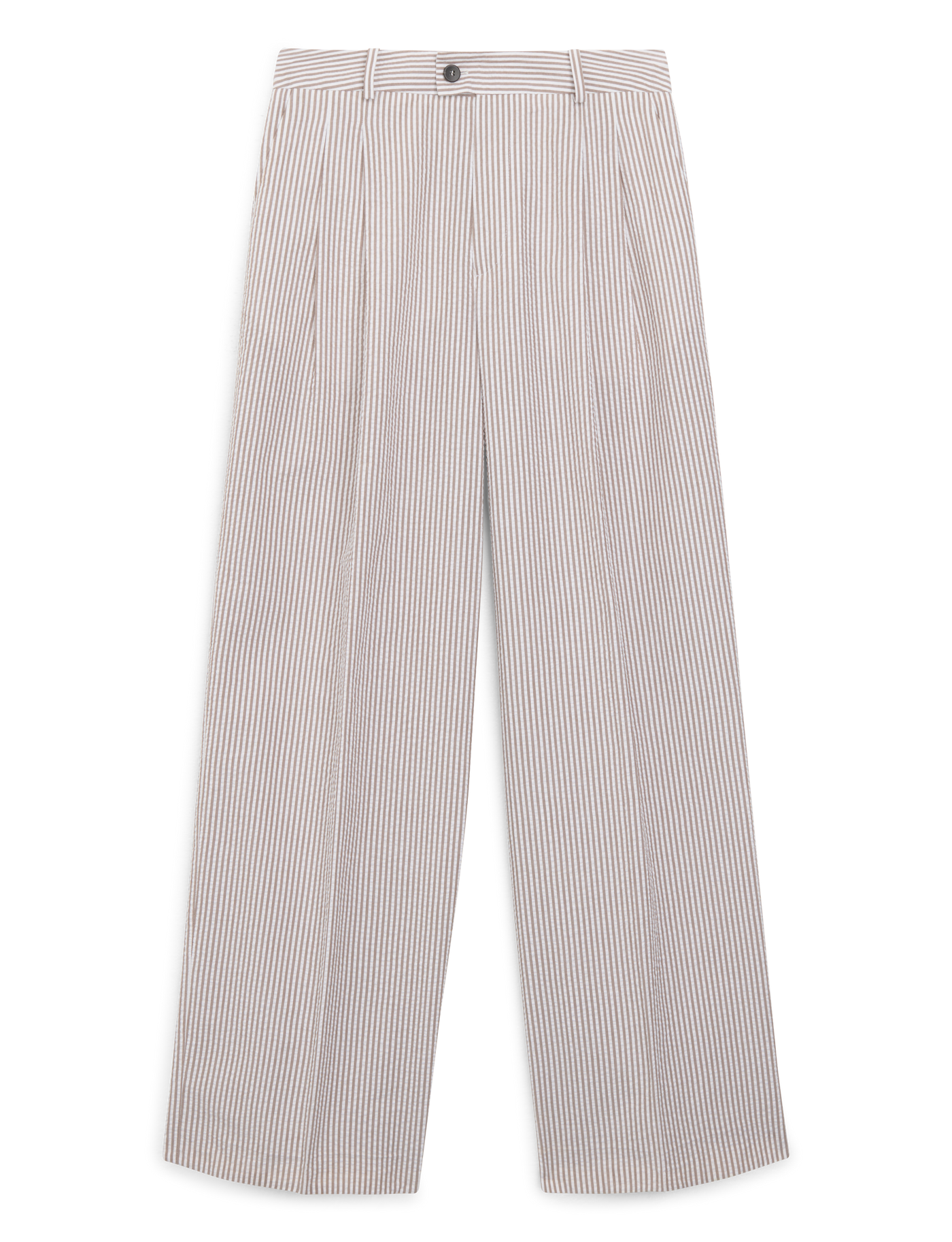 The Set: Hemp Chocolate Shirt & Seersucker Rampling Mocha Stripe Trousers