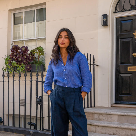 Rampling Trouser: Linen, Navy